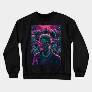 80s Zombie Horde In The Streets Of A Dystopian City Crewneck Sweatshirt